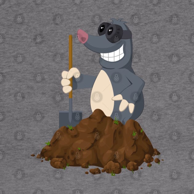 Funny Mole With Shovel by consigliop